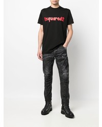 dunkelgraue Jeans mit Destroyed-Effekten von DSQUARED2