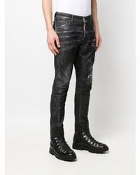 dunkelgraue Jeans mit Destroyed-Effekten von DSQUARED2