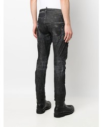 dunkelgraue Jeans mit Destroyed-Effekten von DSQUARED2