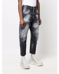 dunkelgraue Jeans mit Destroyed-Effekten von DSQUARED2