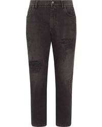 dunkelgraue Jeans mit Destroyed-Effekten von Dolce & Gabbana