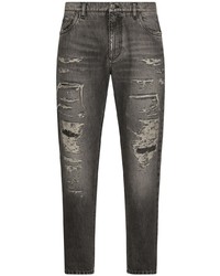 dunkelgraue Jeans mit Destroyed-Effekten von Dolce & Gabbana