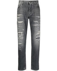 dunkelgraue Jeans mit Destroyed-Effekten von Dolce & Gabbana