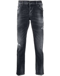 dunkelgraue Jeans mit Destroyed-Effekten von Dondup
