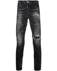 dunkelgraue Jeans mit Destroyed-Effekten von DSQUARED2