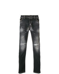 dunkelgraue Jeans mit Destroyed-Effekten von Frankie Morello