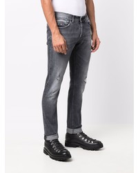 dunkelgraue Jeans mit Destroyed-Effekten von Dondup