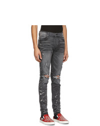 dunkelgraue Jeans mit Destroyed-Effekten von Amiri