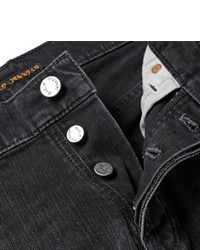 dunkelgraue Jeans mit Destroyed-Effekten von Nudie Jeans