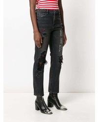 dunkelgraue Jeans mit Destroyed-Effekten von Alexander Wang