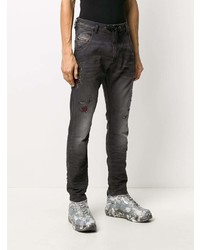 dunkelgraue Jeans mit Destroyed-Effekten von Diesel