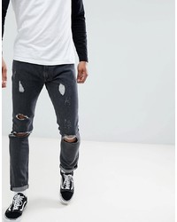 dunkelgraue Jeans mit Destroyed-Effekten von Lee