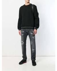 dunkelgraue Jeans mit Destroyed-Effekten von Philipp Plein