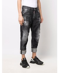 dunkelgraue Jeans mit Destroyed-Effekten von DSQUARED2