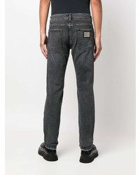 dunkelgraue Jeans mit Destroyed-Effekten von Dolce & Gabbana