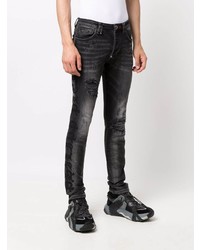 dunkelgraue Jeans mit Destroyed-Effekten von Philipp Plein