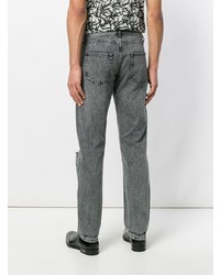 dunkelgraue Jeans mit Destroyed-Effekten von Saint Laurent