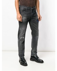 dunkelgraue Jeans mit Destroyed-Effekten von Frankie Morello