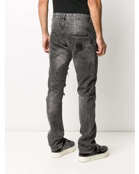 dunkelgraue Jeans mit Destroyed-Effekten von Philipp Plein