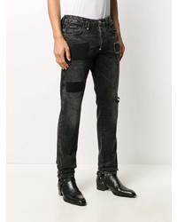 dunkelgraue Jeans mit Destroyed-Effekten von Philipp Plein