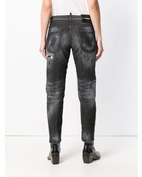 dunkelgraue Jeans mit Destroyed-Effekten von Dsquared2