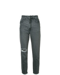 dunkelgraue Jeans mit Destroyed-Effekten von Nobody Denim