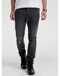dunkelgraue Jeans mit Destroyed-Effekten von ONLY & SONS
