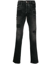 dunkelgraue Jeans mit Destroyed-Effekten von Philipp Plein