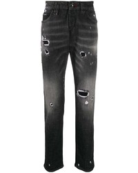 dunkelgraue Jeans mit Destroyed-Effekten von Philipp Plein