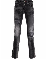 dunkelgraue Jeans mit Destroyed-Effekten von Philipp Plein