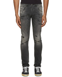 dunkelgraue Jeans mit Destroyed-Effekten von Pierre Balmain