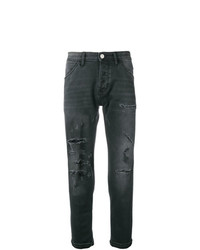 dunkelgraue Jeans mit Destroyed-Effekten von Pt05
