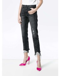 dunkelgraue Jeans mit Destroyed-Effekten von Frame Denim
