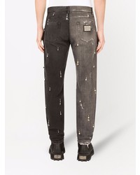 dunkelgraue Jeans mit Destroyed-Effekten von Dolce & Gabbana