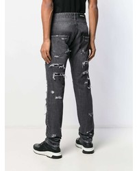 dunkelgraue Jeans mit Destroyed-Effekten von Philipp Plein