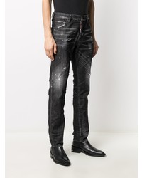 dunkelgraue Jeans mit Destroyed-Effekten von DSQUARED2