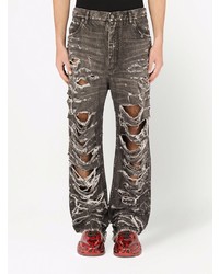 dunkelgraue Jeans mit Destroyed-Effekten von Dolce & Gabbana