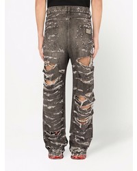 dunkelgraue Jeans mit Destroyed-Effekten von Dolce & Gabbana