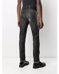 dunkelgraue Jeans mit Destroyed-Effekten von Diesel