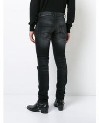 dunkelgraue Jeans mit Destroyed-Effekten von Saint Laurent