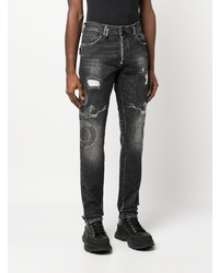 dunkelgraue Jeans mit Destroyed-Effekten von Philipp Plein