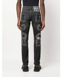 dunkelgraue Jeans mit Destroyed-Effekten von Philipp Plein