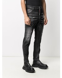 dunkelgraue Jeans mit Destroyed-Effekten von DSQUARED2