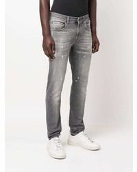 dunkelgraue Jeans mit Destroyed-Effekten von 7 For All Mankind