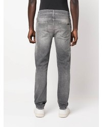 dunkelgraue Jeans mit Destroyed-Effekten von 7 For All Mankind