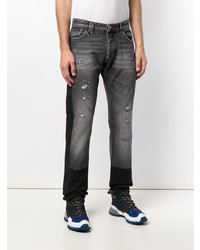 dunkelgraue Jeans mit Destroyed-Effekten von Philipp Plein