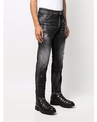 dunkelgraue Jeans mit Destroyed-Effekten von DSQUARED2