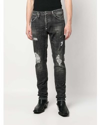 dunkelgraue Jeans mit Destroyed-Effekten von Philipp Plein