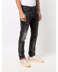 dunkelgraue Jeans mit Destroyed-Effekten von Philipp Plein