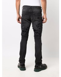 dunkelgraue Jeans mit Destroyed-Effekten von Philipp Plein